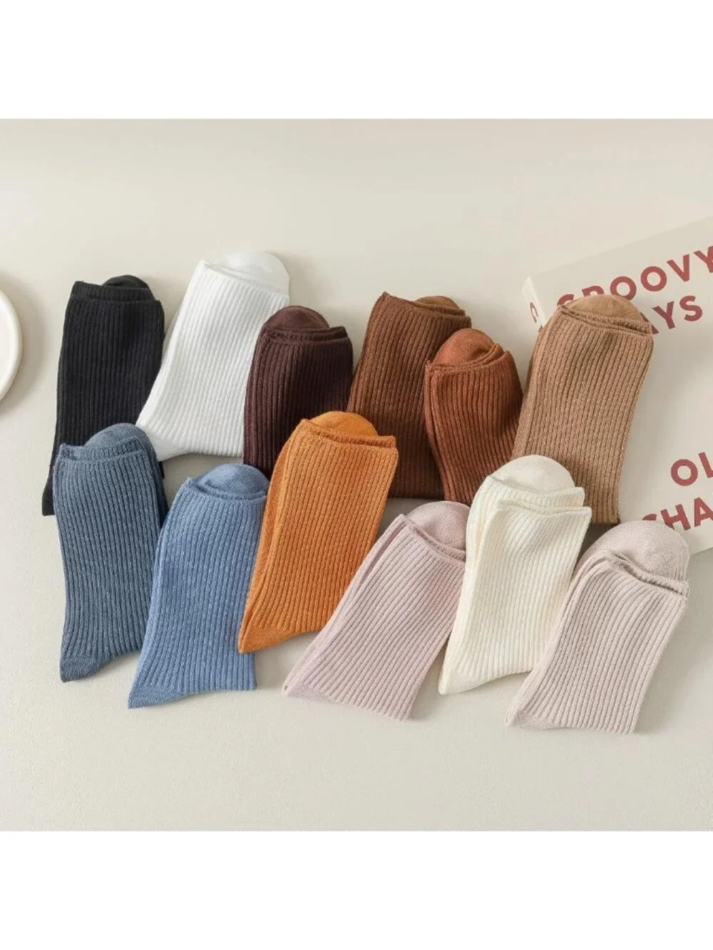 6 Pack Women's Crew Socks - Soft Cotton, Cute Casual & Athletic Style, Aesthetic